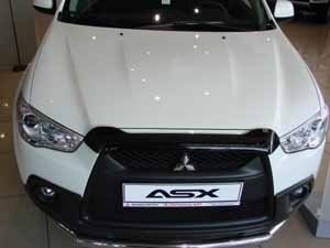 Дефлектор капота (мухобойка) Mitsubishi ASX 2010- короткий (Митсубиши АЭСИкс) SIM